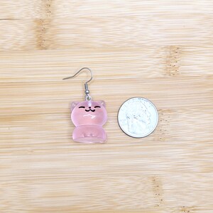 GLOW IN THE Dark Cat Earrings Cat Lover Gift Fat Cat Mismatched Earrings Funky Kawaii Resin Earrings Novelty Cute Cat Earrings image 10