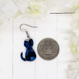 BLUE CAT ACRYLIC Earrings for Cat Mom Daisy Earrings Cat Jewelry Whimsical Aesthetic Earrings Gifts For Cat Lover Spring Earrings image 7