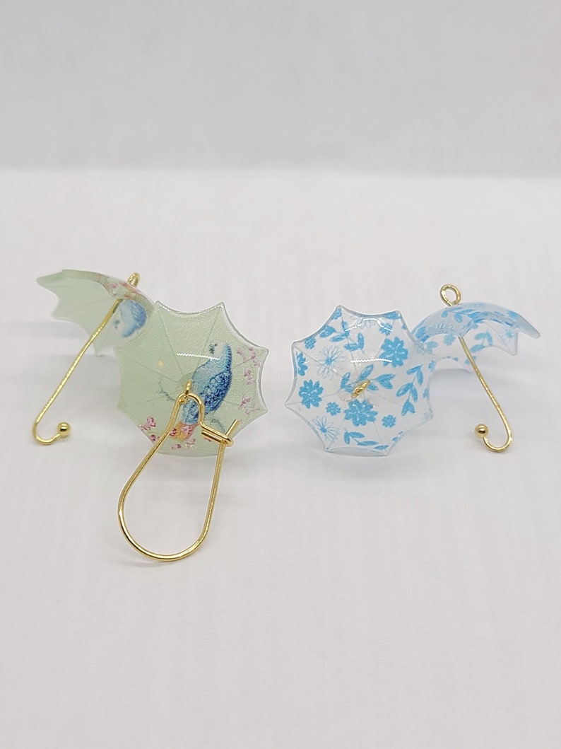 RAINY DAY UMBRELLA Earrings Gift For Mom Colorful Weather Earrings Delicate Whimsical Spring Summer Earrings Birthday Gift For Wife image 5