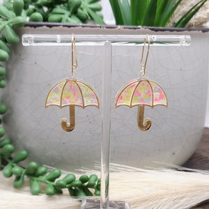 RAINY DAY CONFETTI Umbrella Earrings Cute Weather Earrings Whimsical Colorful Acrylic Earrings Mothers Day or Birthday Gifts image 5
