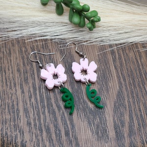 ACRYLIC FLOWER SPRING Earrings Whimsical Flower Earrings Mothers Day Gift For Mom Colorful Laser Cut Floral Earrings Handmade Jewelry 2 (See Pic)