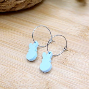 EASTER BUNNY PEEPS Earrings Mismatched Spring Earrings Whimsical Laser Cut Acrylic Novelty Earrings For Easter Basket Gifts For Daughter image 6