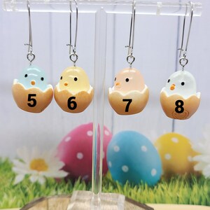 EASTER EGG CHICKEN Earrings Whimsical Easter Earrings for Easter Gifts Mismatched Bird Egg Earrings Cute Novelty Spring Earrings image 3