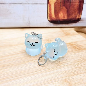 GLOW IN THE Dark Cat Earrings Cat Lover Gift Fat Cat Mismatched Earrings Funky Kawaii Resin Earrings Novelty Cute Cat Earrings image 7