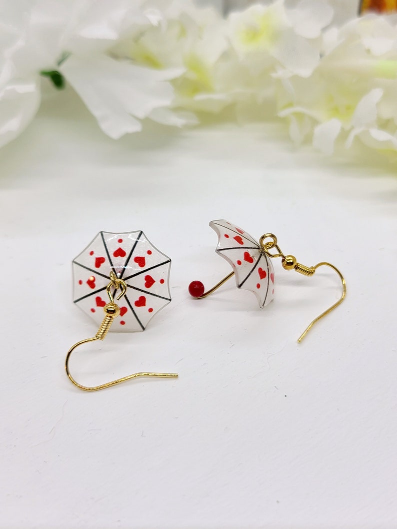 RAINY DAY UMBRELLA Earrings Gift For Mom Colorful Weather Earrings Delicate Whimsical Spring Summer Earrings Birthday Gift For Wife image 7