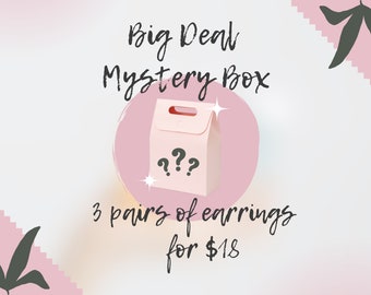 FUN EARRINGS MYSTERY Box 3 Pair Earring Set | Surprise Jewelry Mystery Box | Whimsical Cat Earrings | Cool Halloween Novelty Earrings