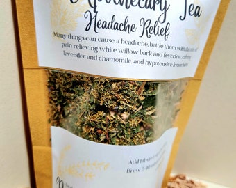 Headache Relief, Apothecary Tea, Herbal tea for, migraines, pounding, tension