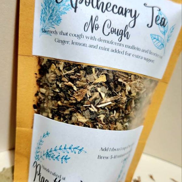 No Cough, Apothecary Tea, Herbal tea, for cough, colds, sore throats, respiratory support