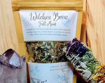 Witches Brews - tea blend, tea gift, empath protection, meditation accessories, witches gift, witches tea, third eye, Chakra tea, prosperity
