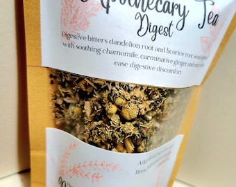Digest, Apothecary Tea, Herbal Tea for, upset stomach, bloating