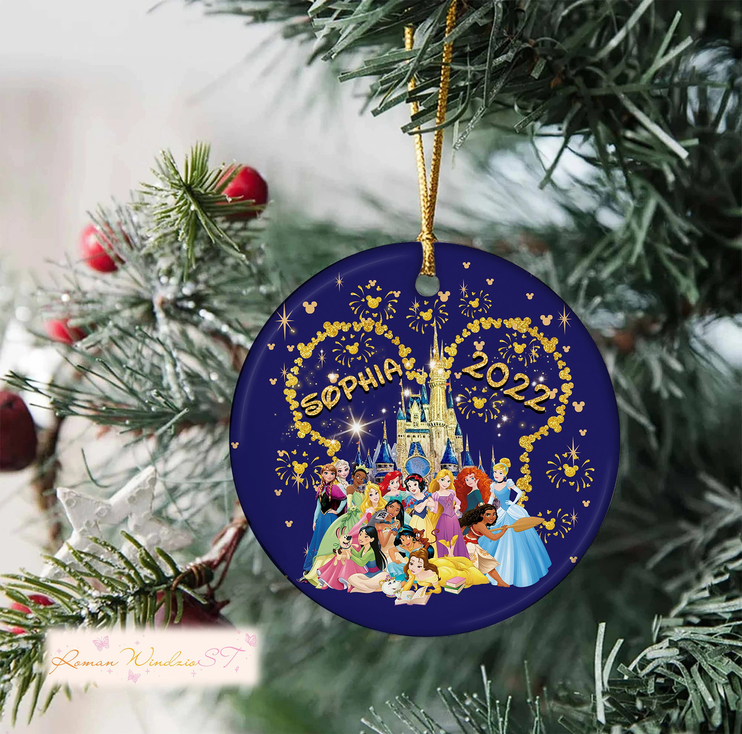 Personalized Princess Ornament, Princess Christmas Ornament