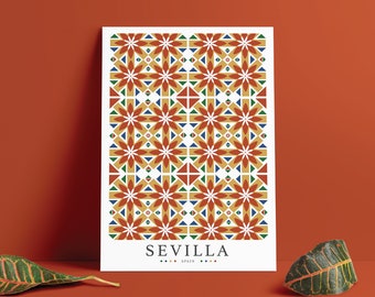 SEVILLA Spain Travel Poster | Sevilla Wall Art | Spain Travel Digital Poster Download / Printable Poster | Seville Travel Souvenir
