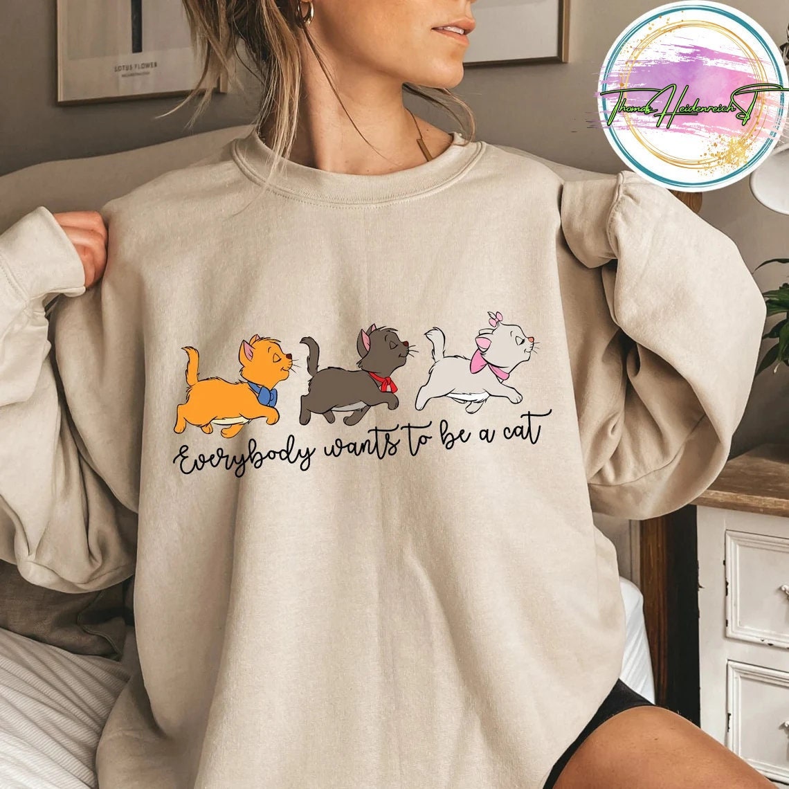 Discover Disney Cat Sweatshirt, Aristocats Sweatshirt