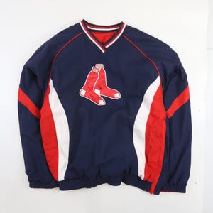 Vintage Boston Red Sox Pullover Windbreaker Light Jacket Medium Reversible MLB