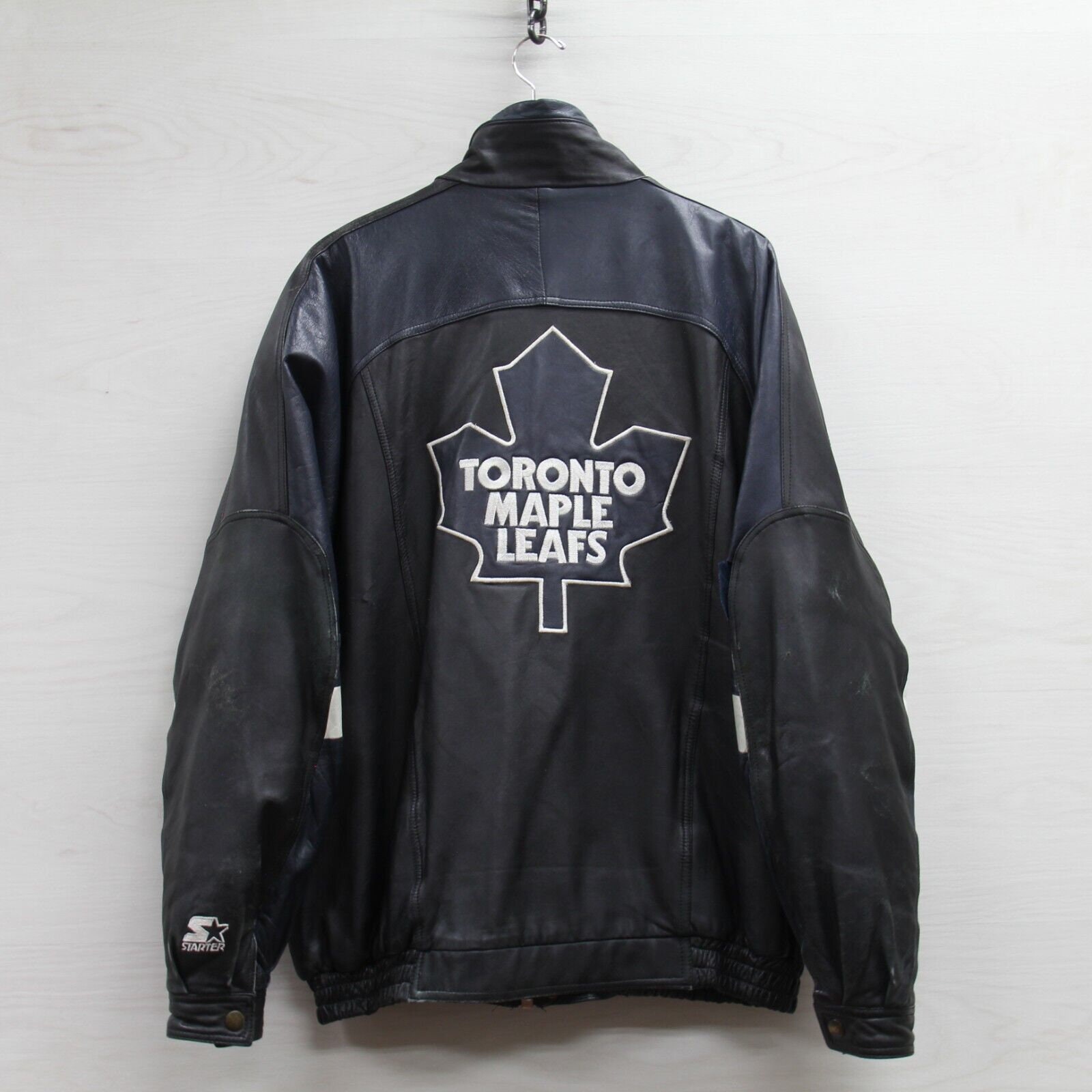 Toronto Maple Leafs Motor Block Leather Jacket • Kybershop