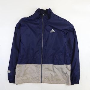 Vintage Adidas Windbreaker Light Jacket Size Medium Blue