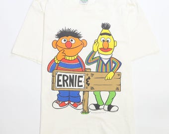 Vintage Ernie & Bert Sesame Street T-Shirt Size Medium Jim Henson 90s