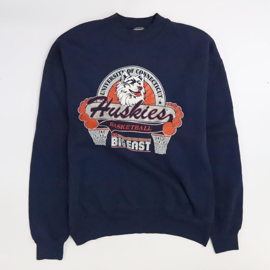Vintage Uconn Huskies Basketball Big East Crewneck Sweatshirt Size