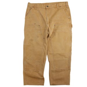 Carhartt Canvas Carpenter Double Knee Work Pants Size 38 X 30 Brown