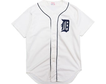 Vintage Detroit Tigers Jersey Size 44 Blue Wilson MLB Baseball #24 USA Made  VTG
