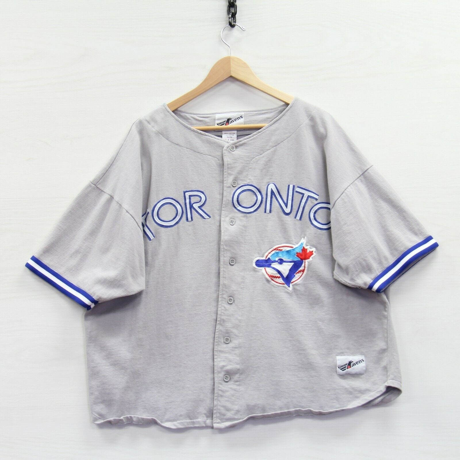 90's Toronto Blue Jays Ravens Knit MLB Jersey Size Large – Rare VNTG