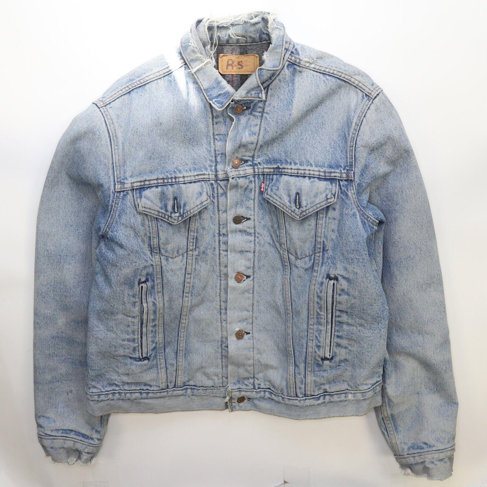 Vintage Levi's Denim Trucker Jacket Size 46 L Blanket Lined