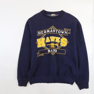 Vintage Hermantown Hawks Band Crewneck Sweatshirt Size Large