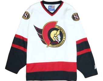 Vintage Ottawa Senators NHL Hockey Jersey Youth Size XL Red Black  Sportswear Y2K