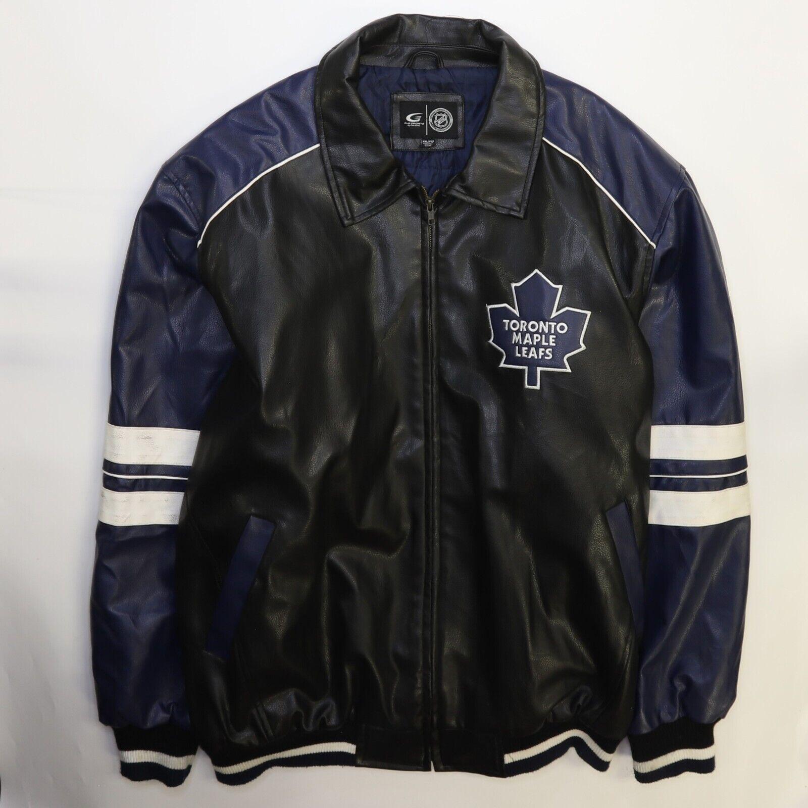 Toronto Maple Leafs G-III Faux Leather Varsity Jacket Size 2XL NHL 