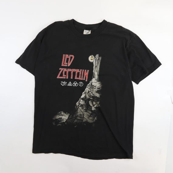 Vintage Led Zeppelin Zoso T-shirt Size Large Band Tee