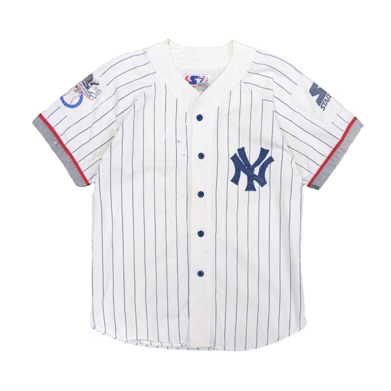 Vintage 70's / 80's New York Yankees pinstriped v-neck home jersey t-shirt.