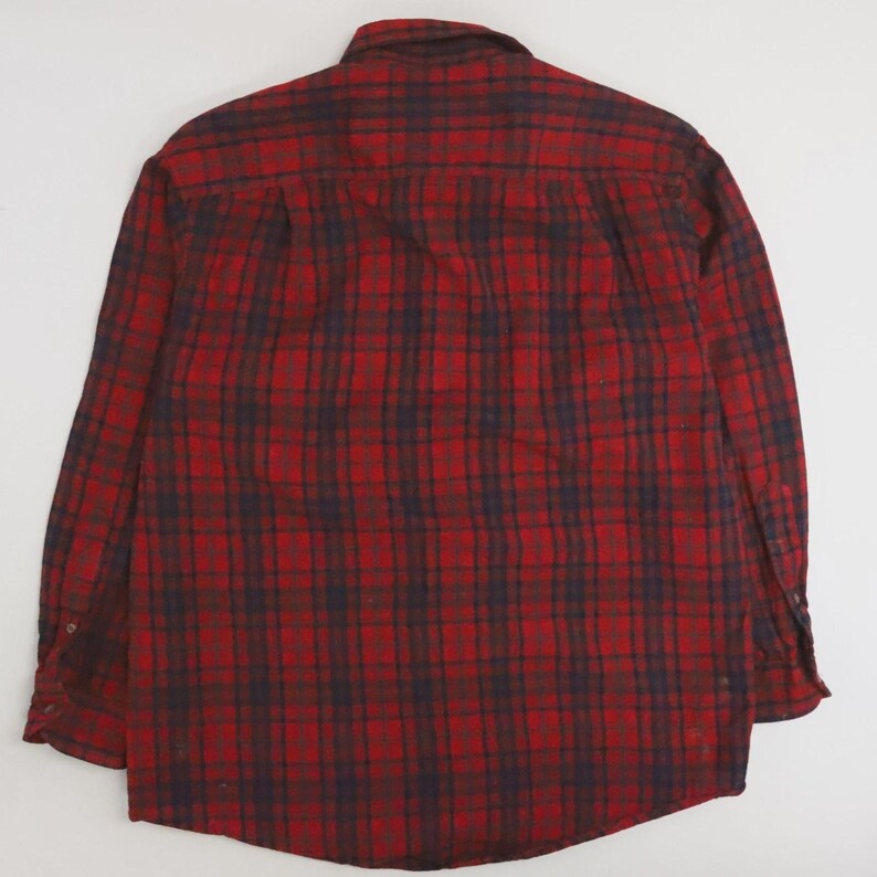 Vintage Pendleton Wool Fireside Button Up Shirt Size Large Red Plaid image 2