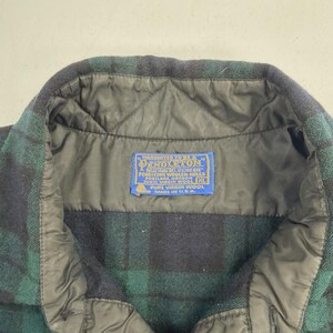 Vintage Pendleton Wool Lodge Button Up Shirt Size XL Green Plaid image 3