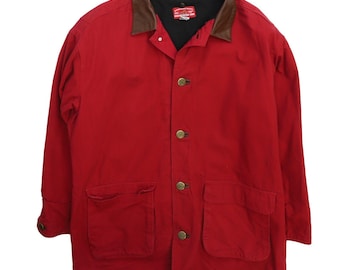 Vintage Marlboro Country Store Barn Work Coat Jacket Size Large Red