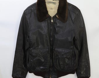 Vintage 50's G-1 USN Leather Bomber Flight Jacket 7823 Men's 40 Military  Mouton | eBay