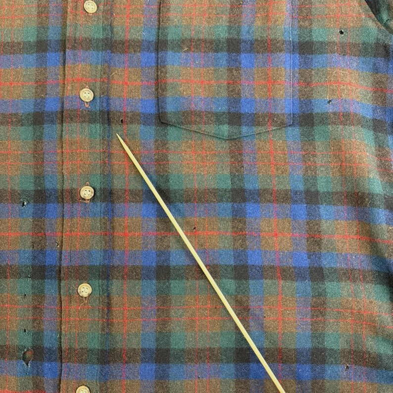 1970er Vintage Pendleton Cotton Bluse kariert Bild 9