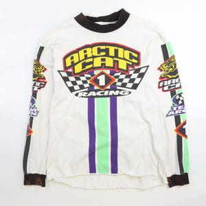 Vintage Arctic Cat Snowmobile Racing Long Sleeve T-Shirt Size Large
