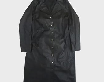 Torrid Leather Trench Coat Jacket Womens Size Medium Black