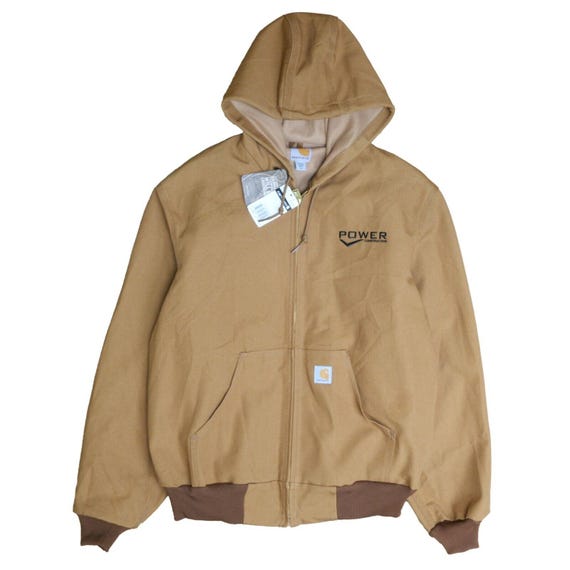 Carhartt canvas bomberwerkjack maat medium bruin met capuchon J131 NWT Etsy Nederland