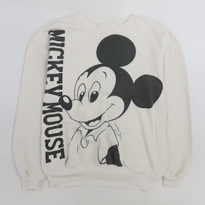 Vintage Mickey Mouse Disney Sweatshirt Size Large Double Sided 90s image 1