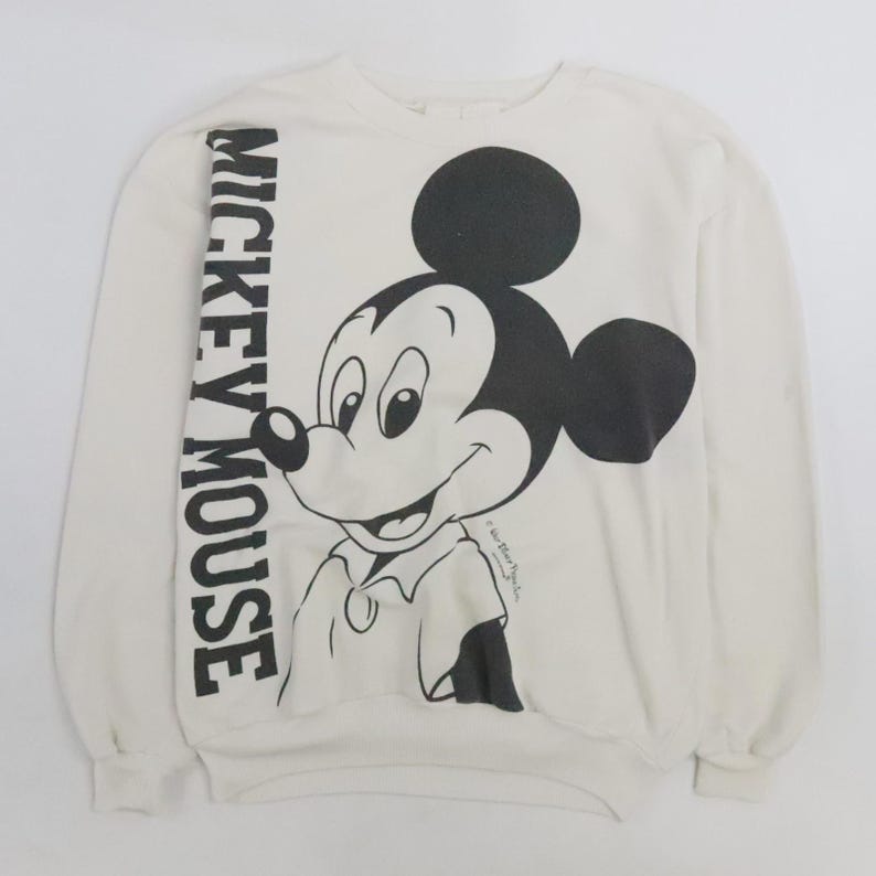Vintage Mickey Mouse Disney Sweatshirt Size Large Double Sided 90s image 1