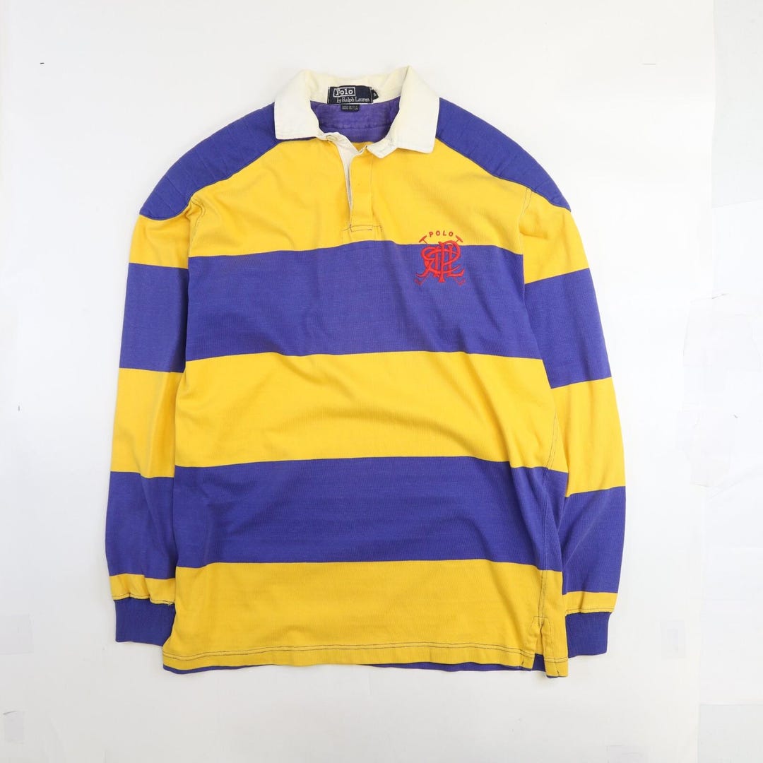 Vintage Polo Ralph Lauren Rugby Shirt Size XL Striped Cross Clubs - Etsy