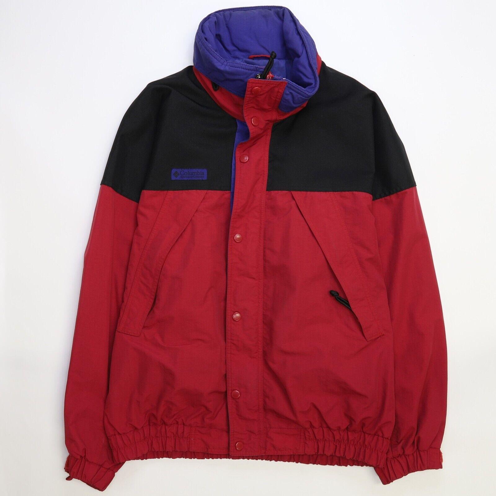 Vintage Columbia Windbreaker Light Jacket Size Large Red