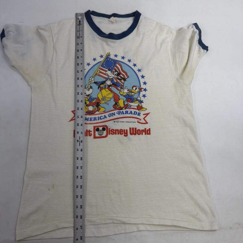 Vintage Mickey Mouse America On Parade Walt Disney World Ringer T-Shirt Large image 5