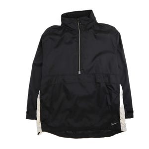 Vintage Nike Anorak Pullover Windbreaker Light Jacket Size Large Black
