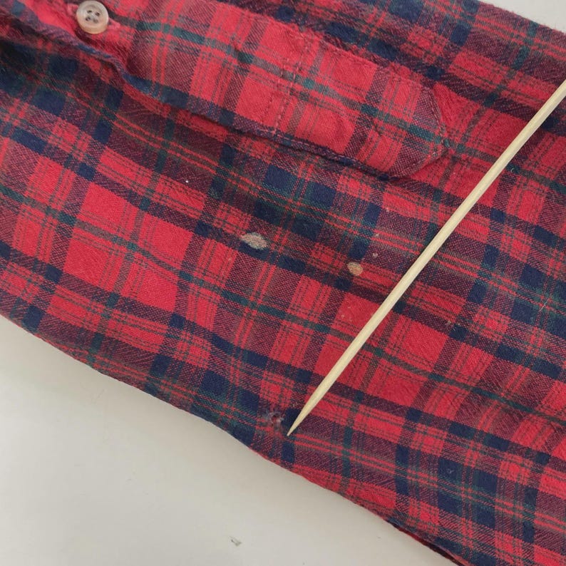 Vintage Pendleton Wool Fireside Button Up Shirt Size Large Red Plaid image 8