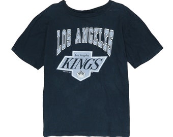 Vintage Los Angeles Kings T-Shirt Size Large Black 1990 90s NHL