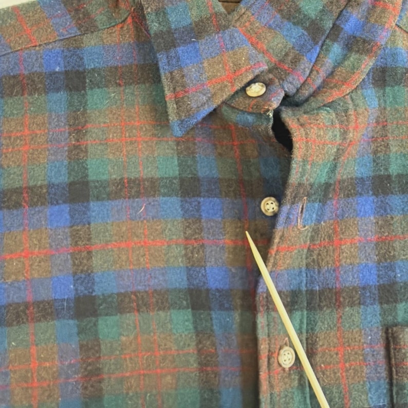 1970er Vintage Pendleton Cotton Bluse kariert Bild 7