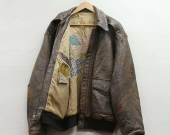 Leather Flight Bomber Jacket 