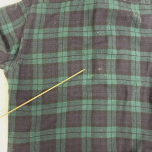 Camisa vintage Pendleton Wool Lodge con botones, talla grande, cuadros verdes. imagen 8